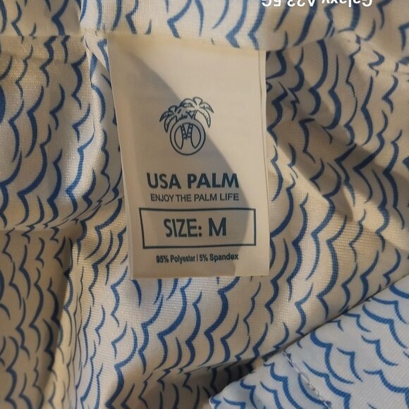 USA Palm Reversible Sherpa Pullover Jacket Wave Pattern Medium Cozycore Classic - Picture 3 of 4